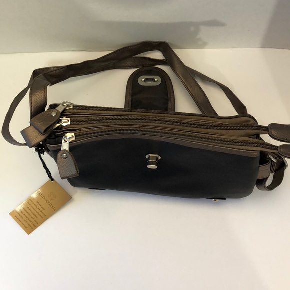Gold Coast Bags Gold Coast Black Taupe Shoulder Bag 3 Pockets